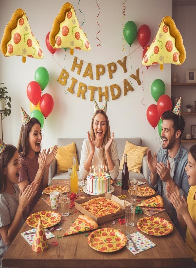 CZFSWT 8Pcs Pizza Balloons, Pizza Party Decorations for Birthday, Pizza Birthday Balloons Suitable for Theme Party Decoration and Photography - Image 5
